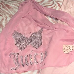 Juicy Couture Pink Sequin Butterfly scarf